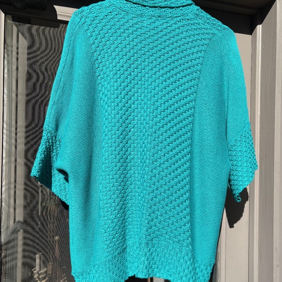 Ruby Rd sweater chunky knit open drape cardigan green - Picture 5 of 16